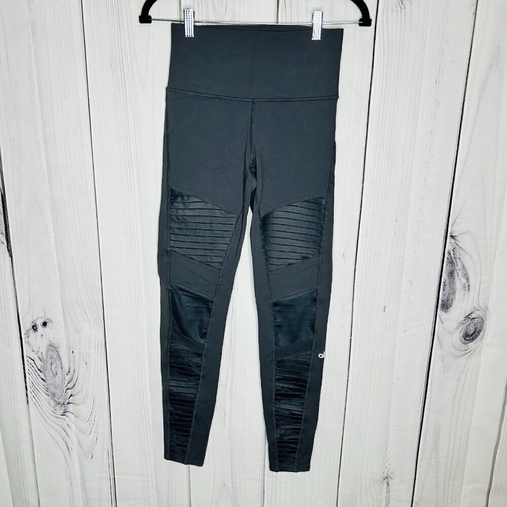 Alo Yoga Women’s Gray High Waist Moto Leggings Size M (27 x 28)